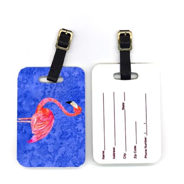 Carolines Treasures Carolines Treasures 8685BT 4 x 2.75 in. Pair of Flamingo Luggage Tag 8685BT - main